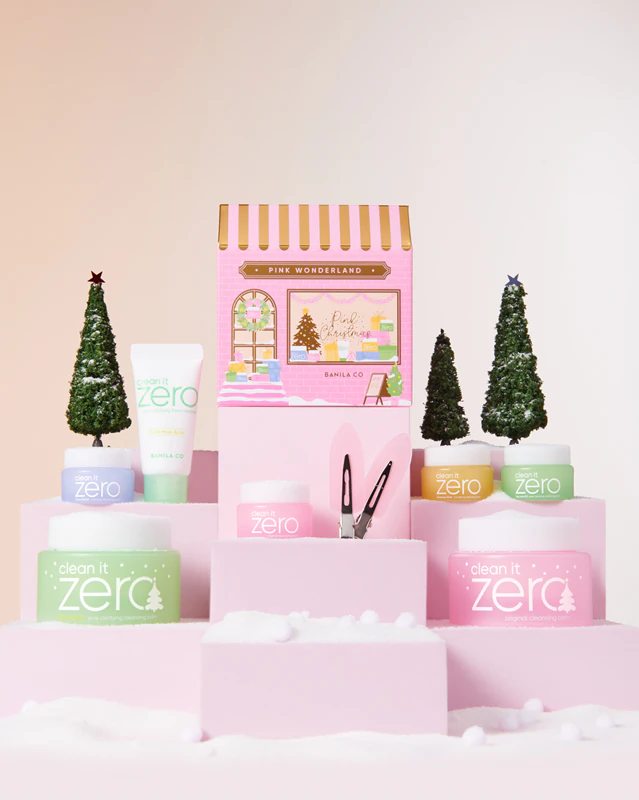Vianočná darčeková sada Banila Co. Clean It Zero Pink Wonderland pre dokonalé čistenie pleti