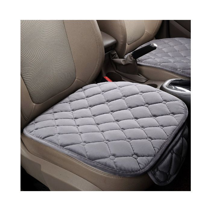 Coprisedili per auto in peluche (2 pezzi) - Protezioni universali per auto, casa, ufficio e sedie (grigio)