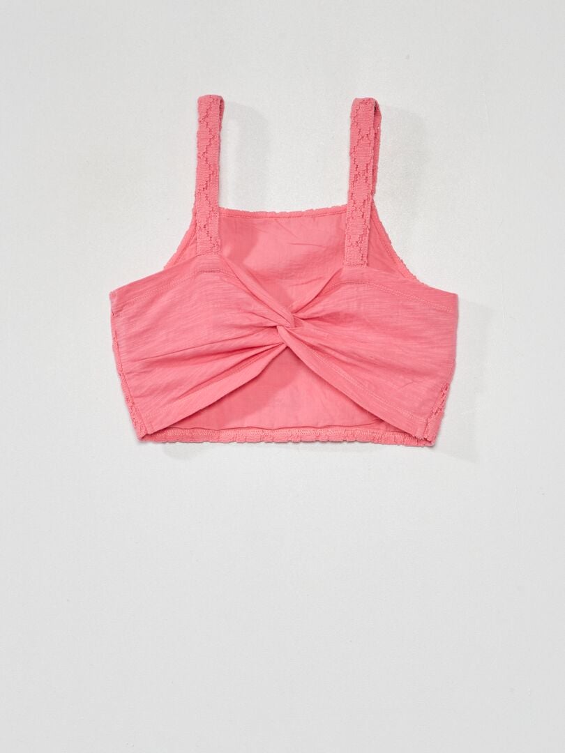 Top de crochê - rosa