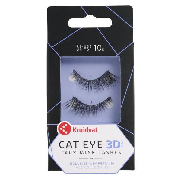 Kruidvat Cat Eye 3D dirbtinės audinės blakstienos<br>2 stukai