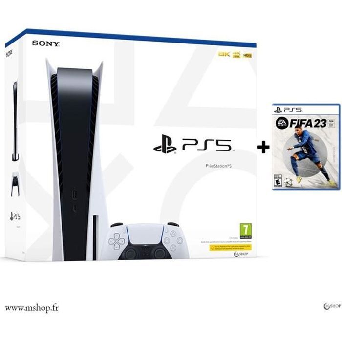 Console salon - Sony - PlayStation 5 Edition Standard - 825 Go - Blanc - FIFA 23 PS5