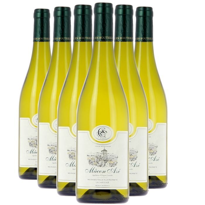 Cave d'Azé Mâcon Azé 2023 - Vino blanco de Borgoña (6 x 75 cl)