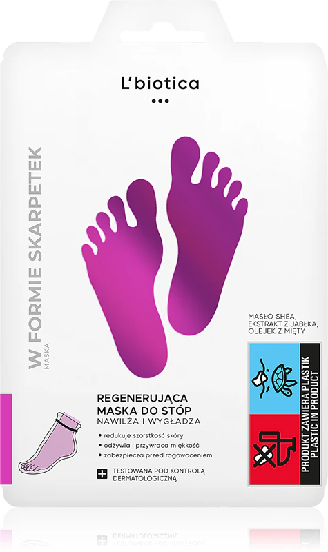 L'biotica Masks regenerierende Fußmaske in Sockenform