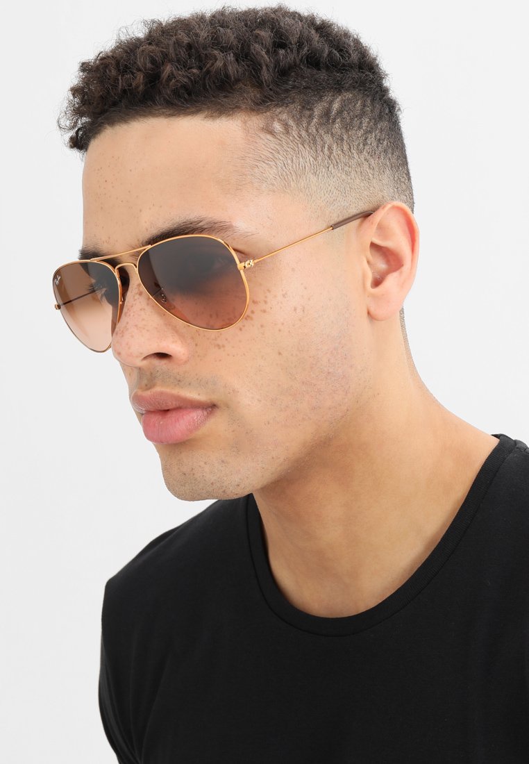 Ray-Ban AVIATOR LARGE UNISEX - Zonnebril - brons/koperroze verloop bruin