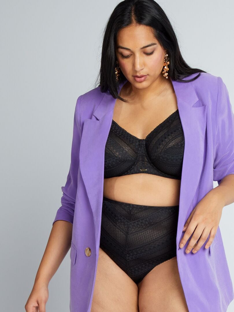 Sutiã Racerback de Renda - Preto