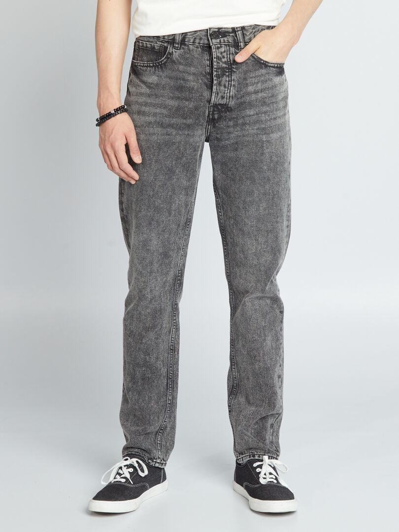 Rechte jeans met 5 zakken - L32 - ZWART