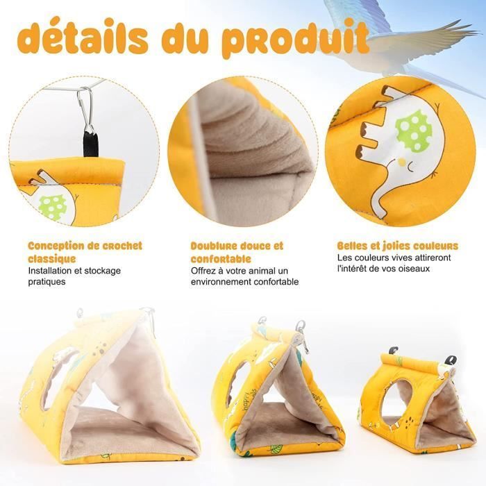 Perroquet Hamac Nid D'oiseau Chaud Doux Hamac en Peluche Suspendu Cage Tente pour Perruche Calopsitte Amazones Cacatoès Canari Cage