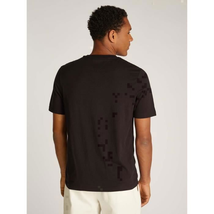 T-Shirt - Tommy Hilfiger - Grand Hilfiger - Noir - Manches courtes - Col arrondi