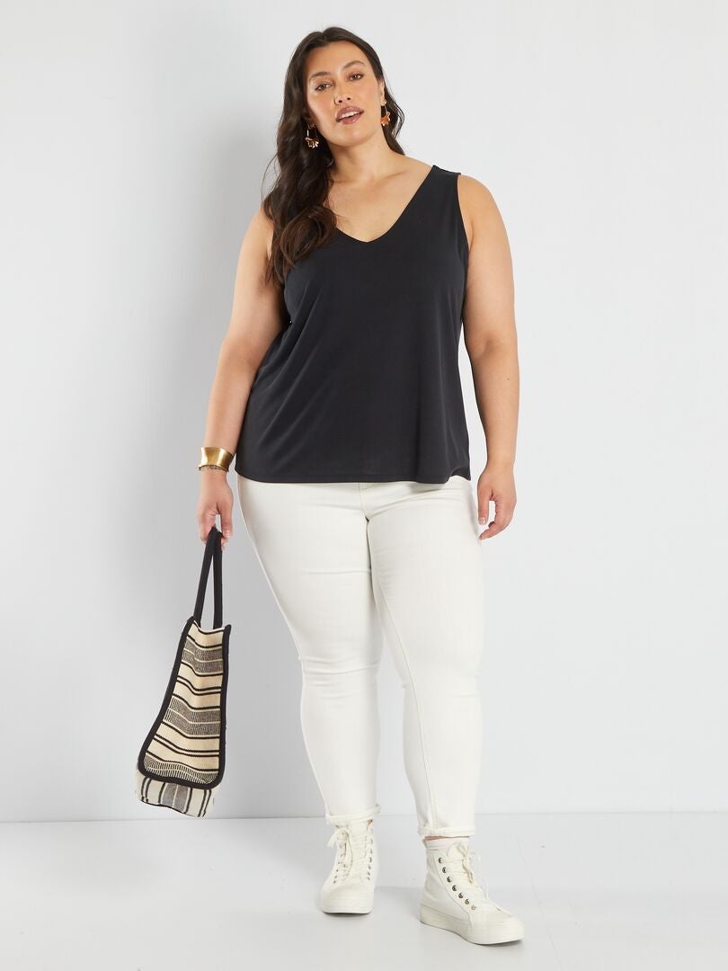 Calça jeans skinny de cintura alta - BRANCA