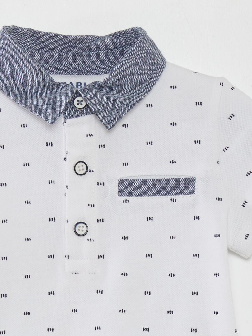 Camisa polo estampada - BRANCA