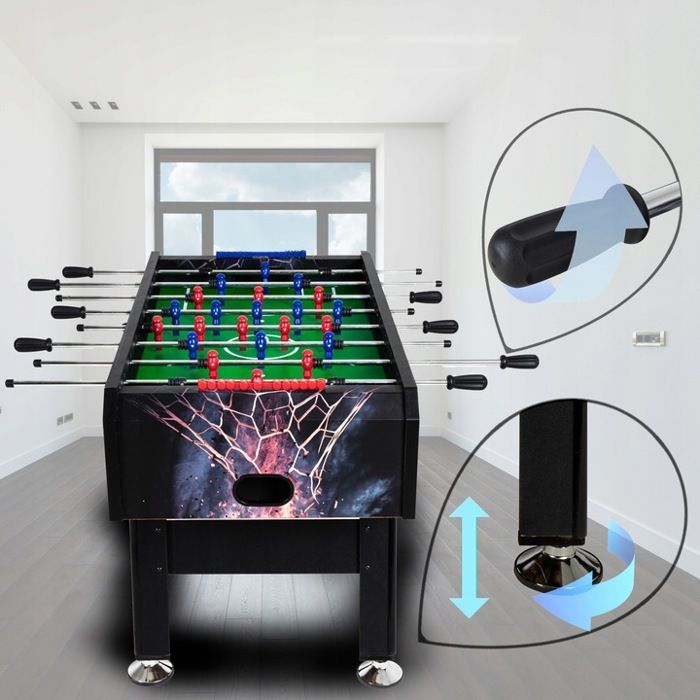 THUNDER Indoor Folding Foosball Table FIREBALL | For Children | 140 x 74 x 88cm | Black