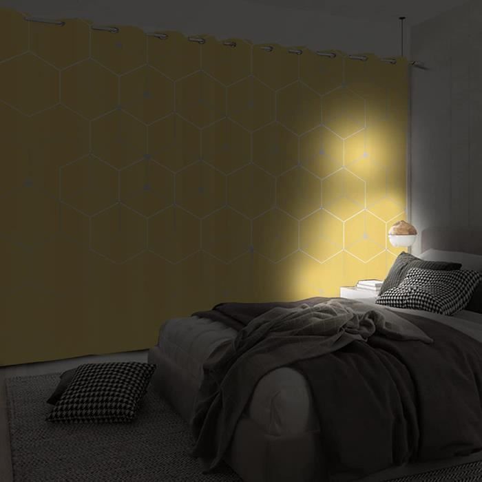 Cortinas blackout hexagonais minimalistas em estilo nórdico - Marca - 2 painéis - 90x270cm