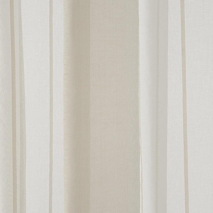 Topfinel Rideau Voilage 140x240cm BlancKaki Rayures 2 Panneaux Transparent Voilage Fenetre à œillets d'intérieur pour Salon Chambre