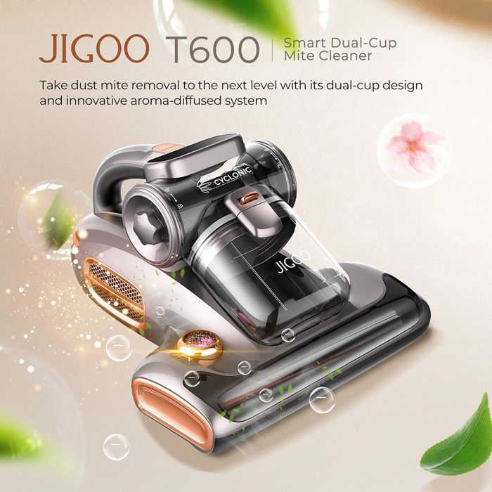 JIGOO T600 lit matelas aspirateur gris-UE-double coupe conception-99,99%