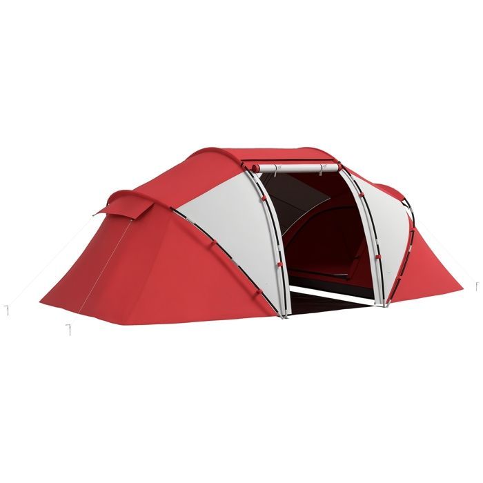 Outsunny - Tente de camping - Polyester - 430x240x170cm - Rouge