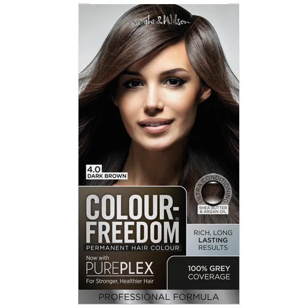 Permanentní barva na vlasy Colour Freedom. 4.0 Tmavě hnědá.