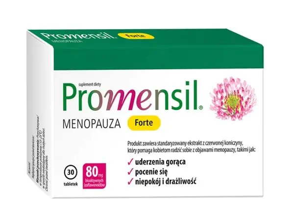 Promensil Forte, Preparat łagodzący objawy menopauzy, Tabletki