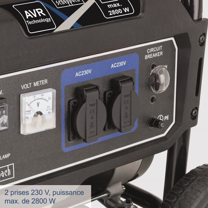 Generador Scheppach SG3200x - Potencia máxima 2800W - Gasolina - Azul
