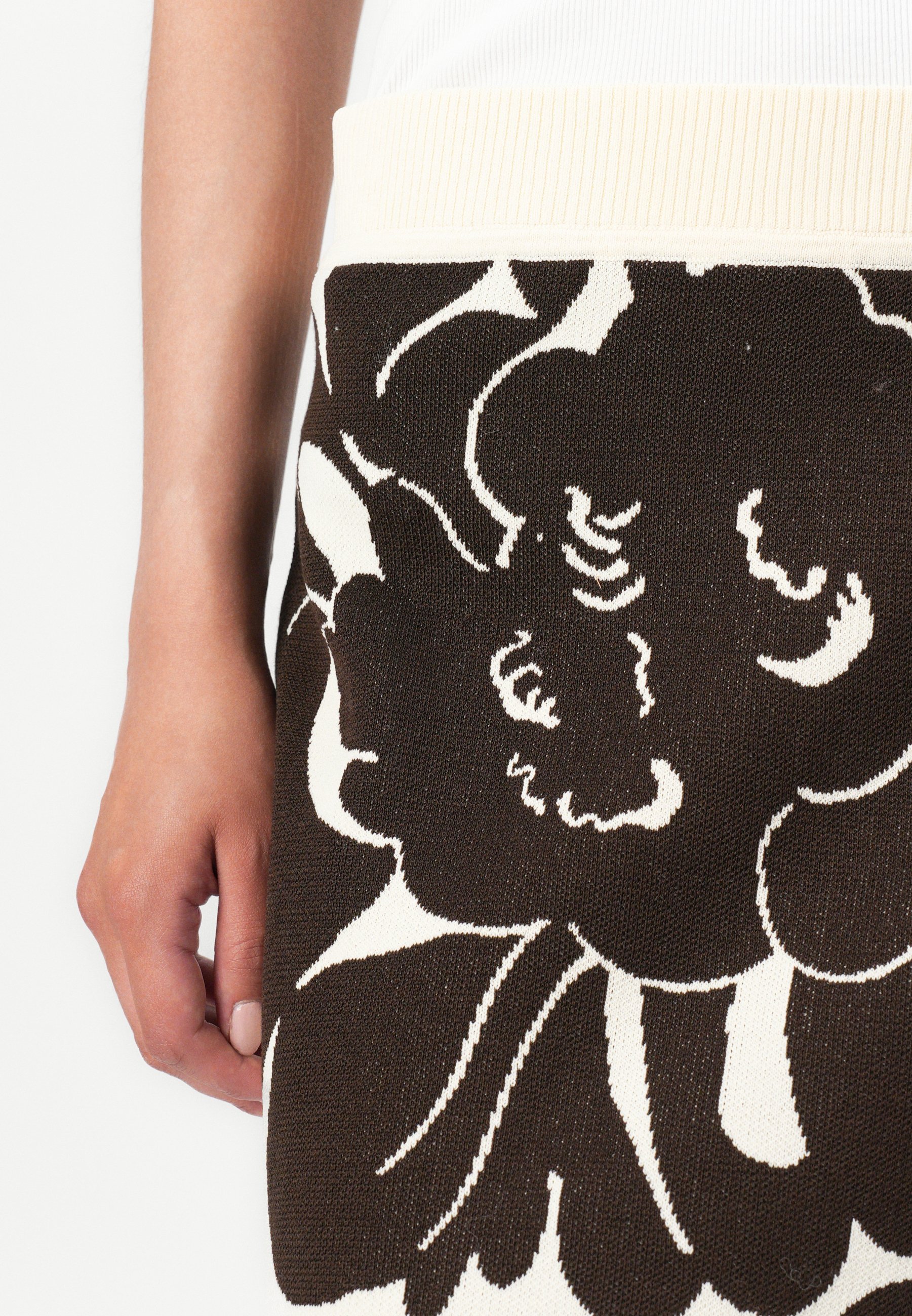 Marimekko LILA PIONI - A-sukně - hnědá/světle béžová