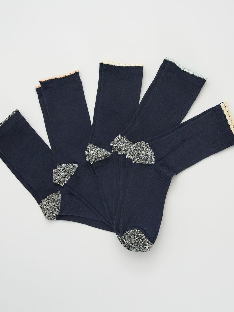 Set van 5 paar sokken - BLAUW