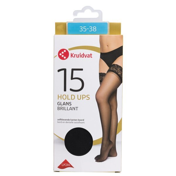 Kruidvat Hold Up Gloss tajice od 15 den crne, veličina 35-38