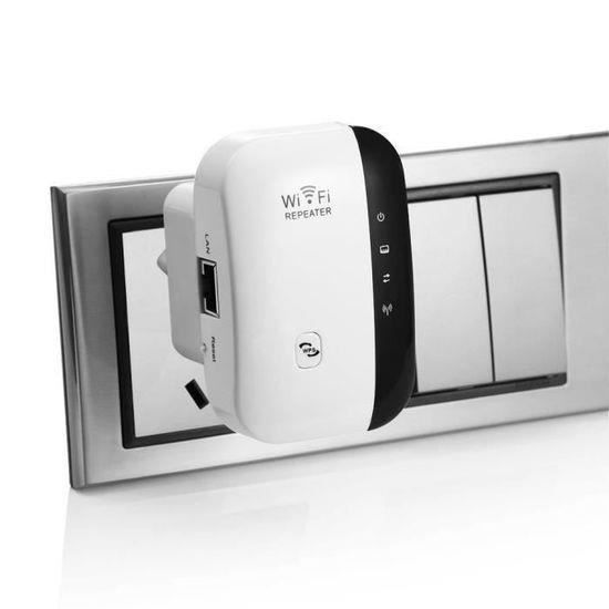 WiFi Répéteur Amplificateur, 300 Mbps Répéteur 2.4G WiFi Extender Avoir AP/Répéteur et WPS Fonction, avec RJ45 Câble Réseau