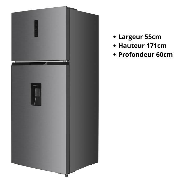 GEDTECH Kühlschrank GDP480NFIX mit breiter Doppeltür, 480 l, NoFrost-Funktion, Wasserspender, Edelstahl