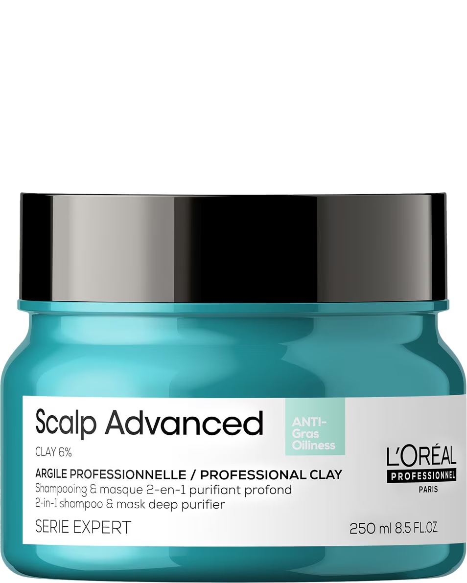 L'OREAL PROFESSIONNEL Scalp Advanced Anti-olliness άργιλος βαθύ καθαρισμού 2 σε 1