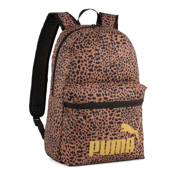 Mochila PUMA marrón claro y negra para mujer y hombre - Phase AOP Backpack Puma Black - Leopard Aop 316190