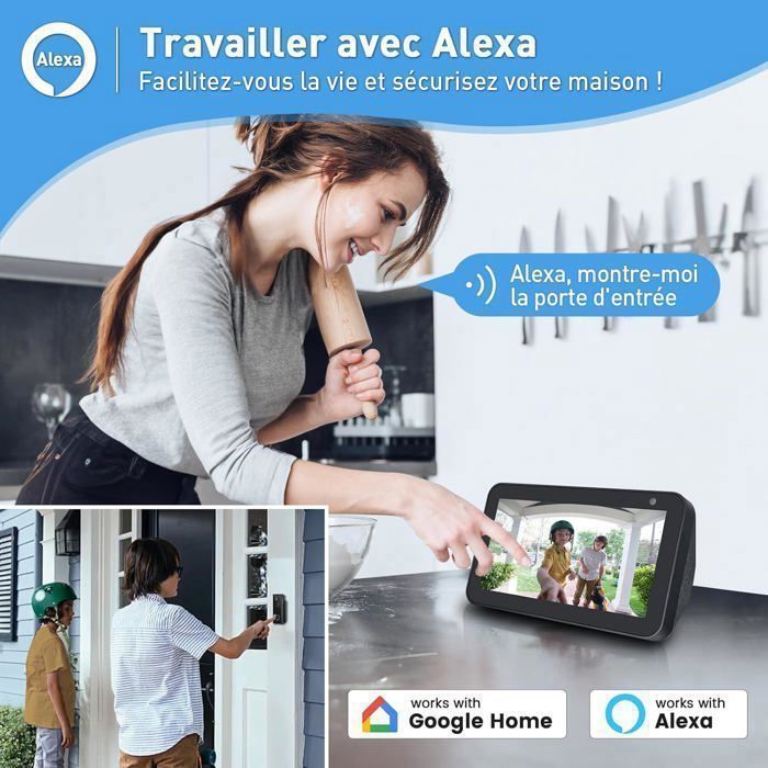 XTU 2K Wireless Doorbell with 2.4G WIFI Camera, Multi-Angle Support, PIR Motion Detection, Night Vision, IP66 Waterproof