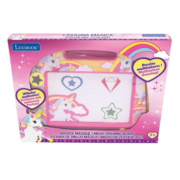 Unicorn Magic Slate, A5-formaat, met magnetische accessoires om in kleur te tekenen - LEXIBOOK