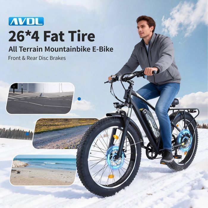 AVDLEU A35 Electric Bike, All-Terrain E-bike 26