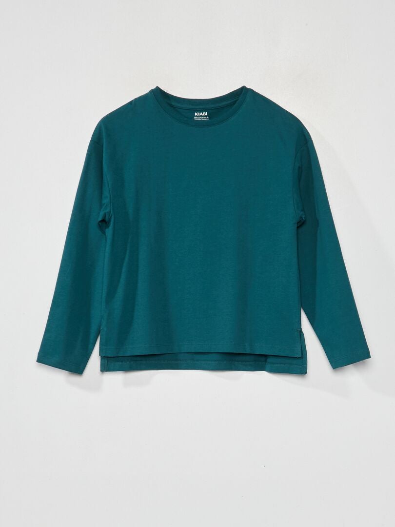 Camiseta de manga larga - Verde oscuro