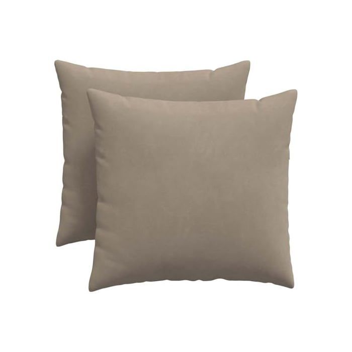 Stoffsofakissen – vidaXL – Taupe – 50 x 50 x 20 cm – Abnehmbare Bezüge – Polyesterfüllung – 2er-Set