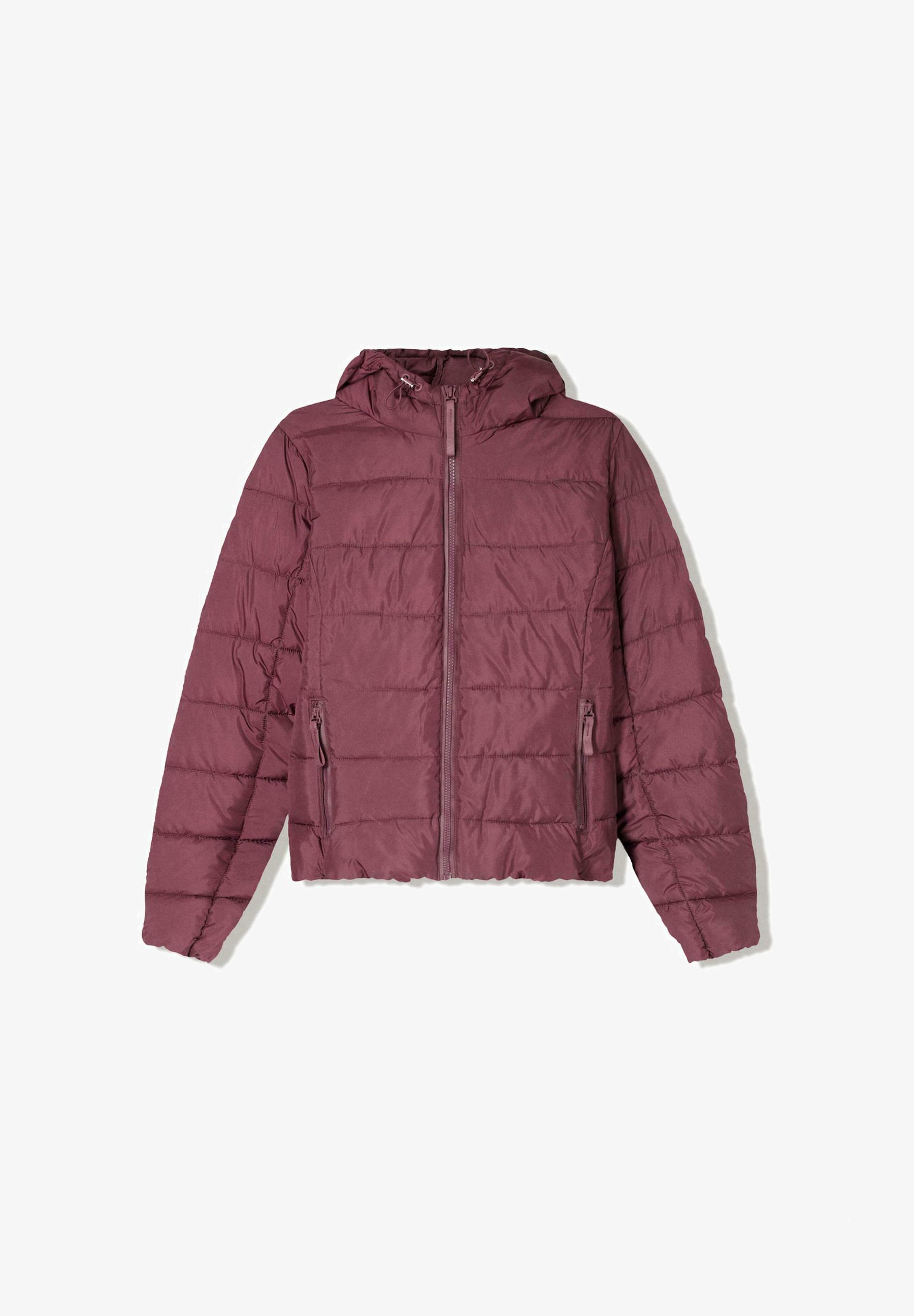 Zimná bunda Bershka - tmavočervená