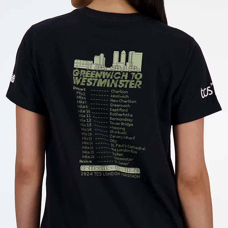 Damska koszulka z grafiką London Edition – CZARNY