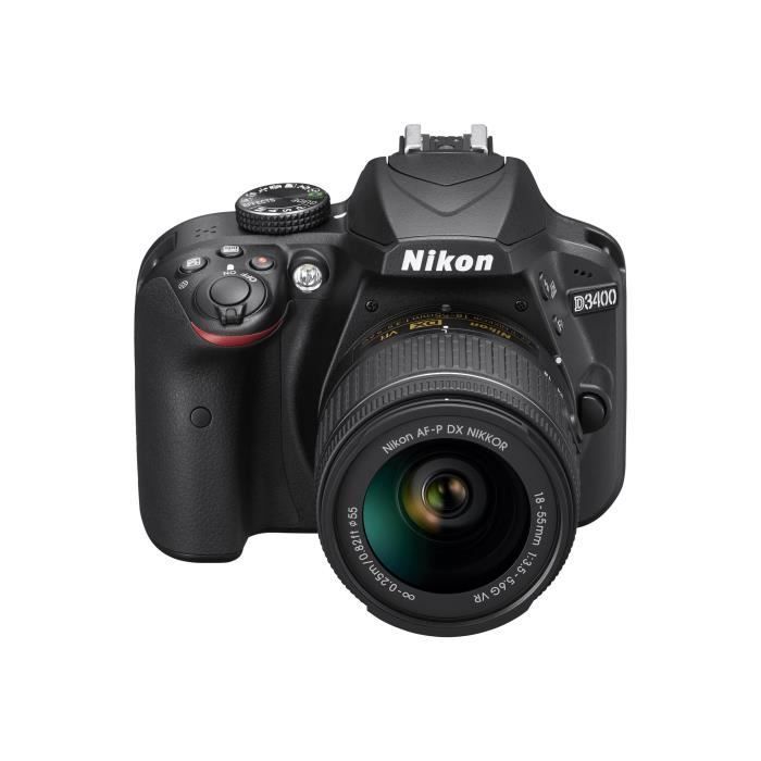 Fotocamera reflex digitale Nikon D3400, 24,2 MP APS-C, 1080p - 60 fps, zoom ottico 3x, AF-P DX VR, obiettivo 18-55 mm, Bluetooth…