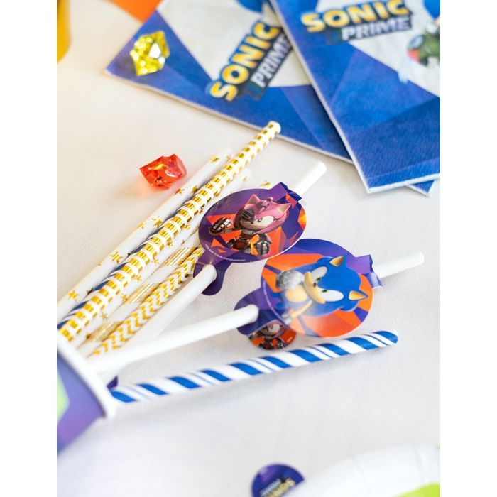 Utensílios de mesa - 8 canudos Sonic Prime