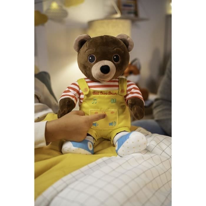 Gipsy Toys - Little Brown Bear - Talking Musical Plush Storyteller - 28 cm - Brown, Yellow, Red