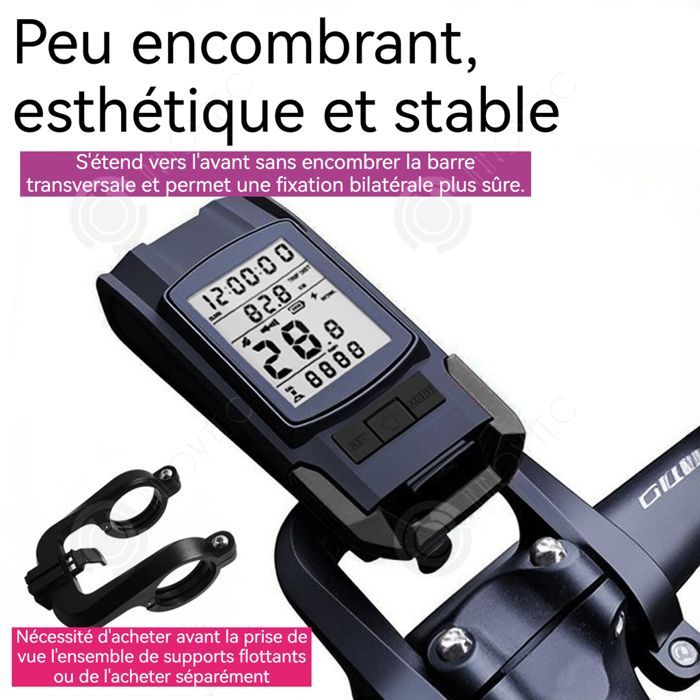 INN Compteur de vitesse de vélo avec positionnement GPS sans fil phare klaxon compteur kilométrique VTT 3 en 1 compteur de vitesse
