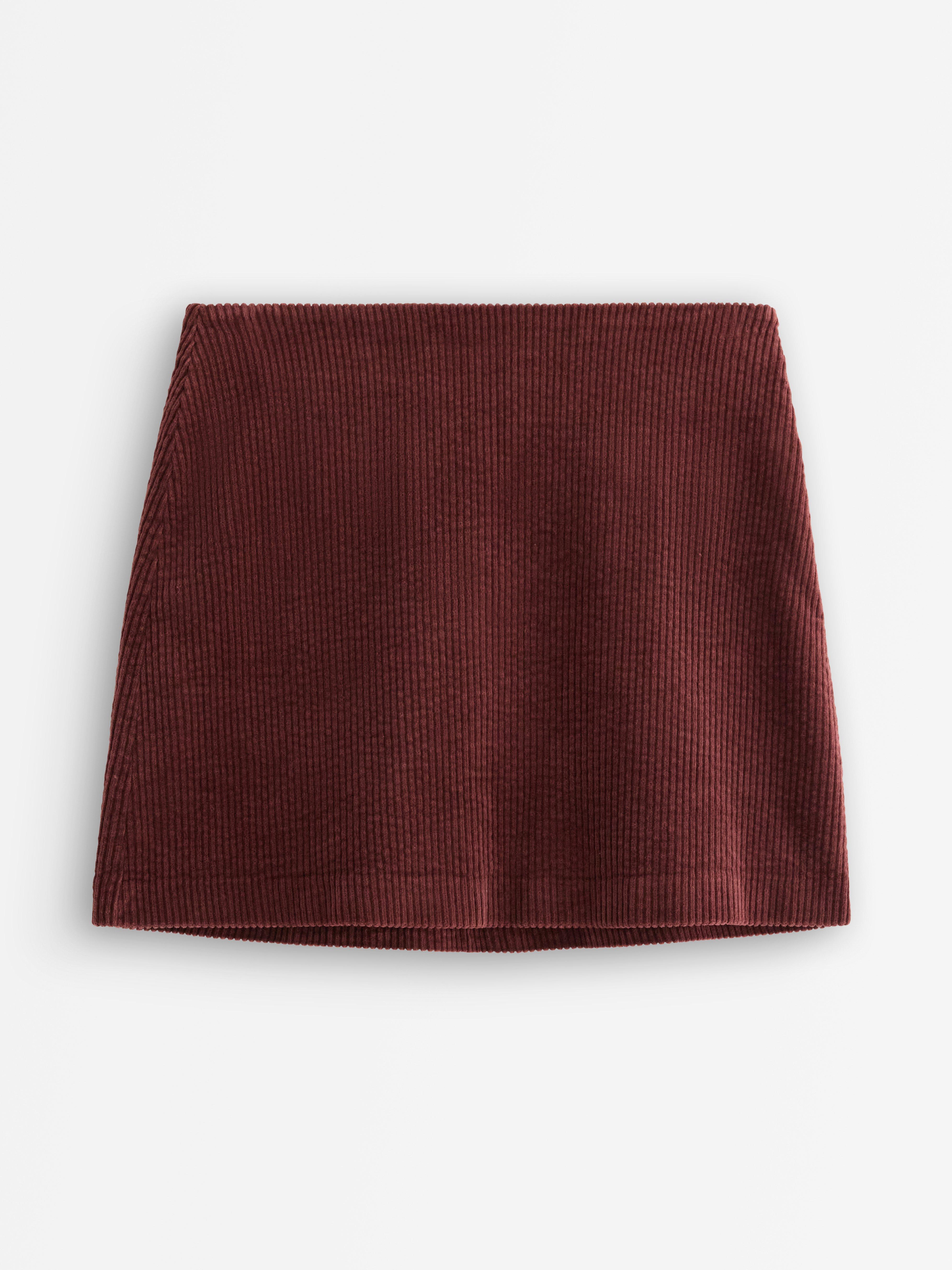 Minifalda de pana rojo oscuro