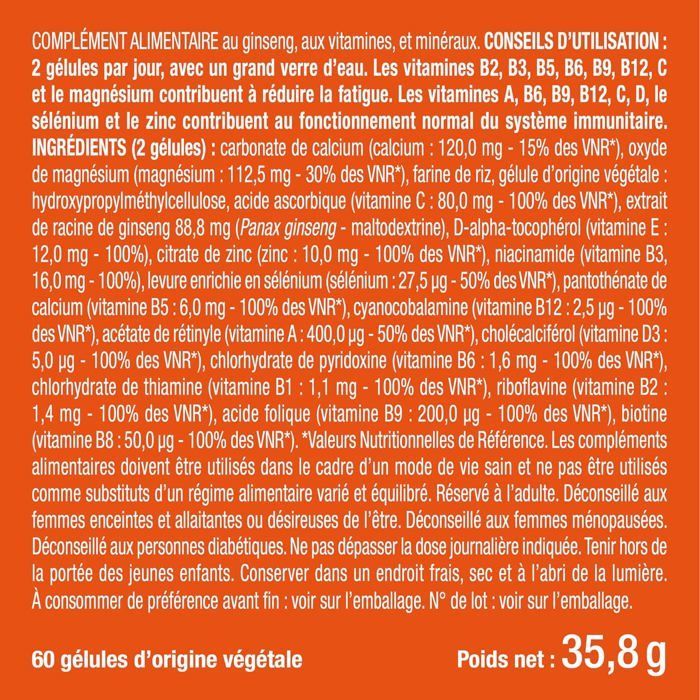 Multivitamins & Minerals - Energy & Vitality - 90 Capsules - NUTRIMEA