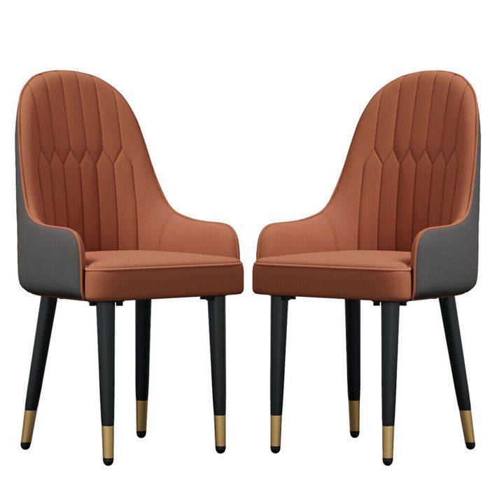 Conjunto de 2 cadeiras de sala de jantar confortáveis, em couro, para mesa de jantar, 52x49x90cm
