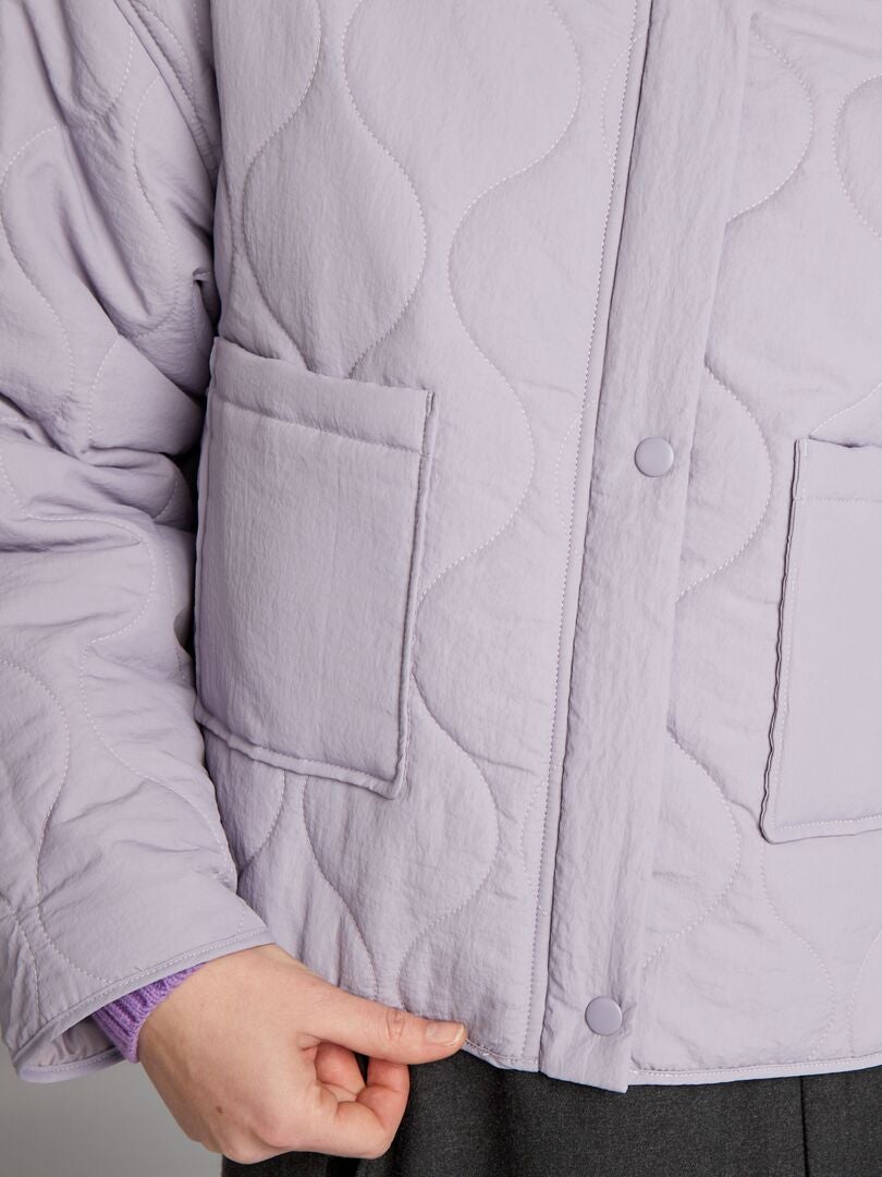 Chaqueta acolchada con botones - MORADA