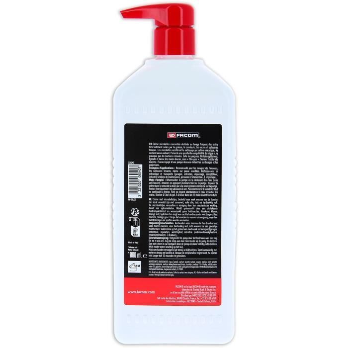 FACOM Sapone in microgranuli da 1 litro per sporco ostinato - Grasso, inchiostro e altro sporco difficile - Dosatore a pompa