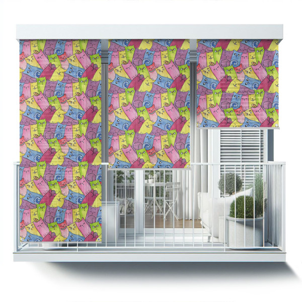 Roleta zewnętrzna - 40x180 cm -Kolorowe kwiatki