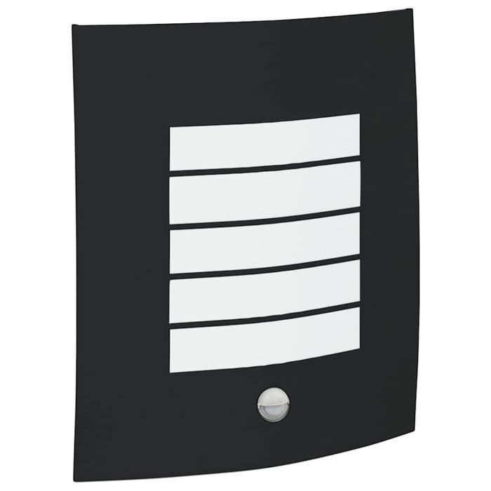 Aplique de pared exterior moderno - vidaXL - Negro - 23,5 x 9 x 26 cm - Acero inoxidable y plástico