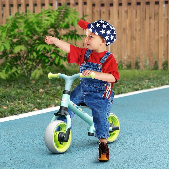 Balance bike - AIYAPLAY - baby balance bike with adjustable seat, EVA wheels, toy for 18-48 months, 25 kg - plastic - green