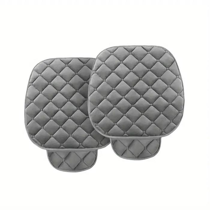 Coprisedili per auto in peluche (2 pezzi) - Protezioni universali per auto, casa, ufficio e sedie (grigio)