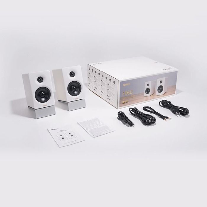 Edifier M60 PC Speakers - Compact desktop speakers with High-Res Audio certification - 66 Watts - White